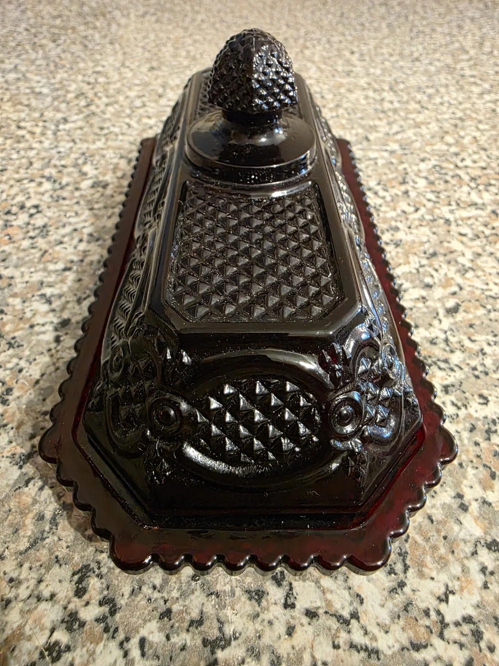 Antique Avon 1876 Cape Cod Collection Ruby Red Covered Butter Dish Nice!!
